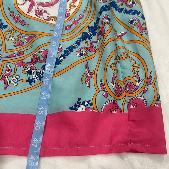 Bright multi colors Tube Strapless maxi Dress size L - Picture 8 of 10